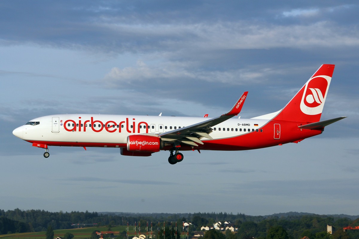 Air Berlin, D-ABMD, Boeing B737-86J(W), 28.August 2015, ZRH Zürich, Switzerland.
