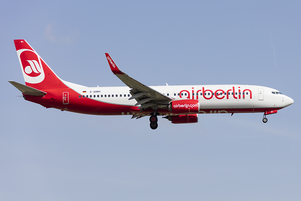Air Berlin, D-ABMV, Boeing, B737-86J, 28.10.2016, AGP, Malaga, Spain 


