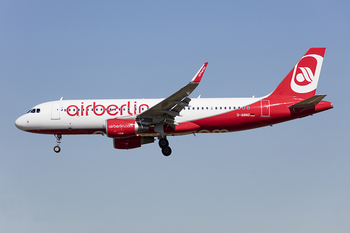 Air Berlin, D-ABNO, Airbus, A320-214, 13.09.2017, BCN, Barcelona, Spain



