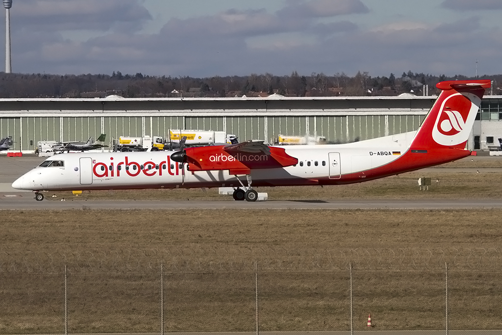 Air Berlin, D-ABQA, deHavilland, DHC-8-402Q, 23.02.2014, STR, Stuttgart, Germany



