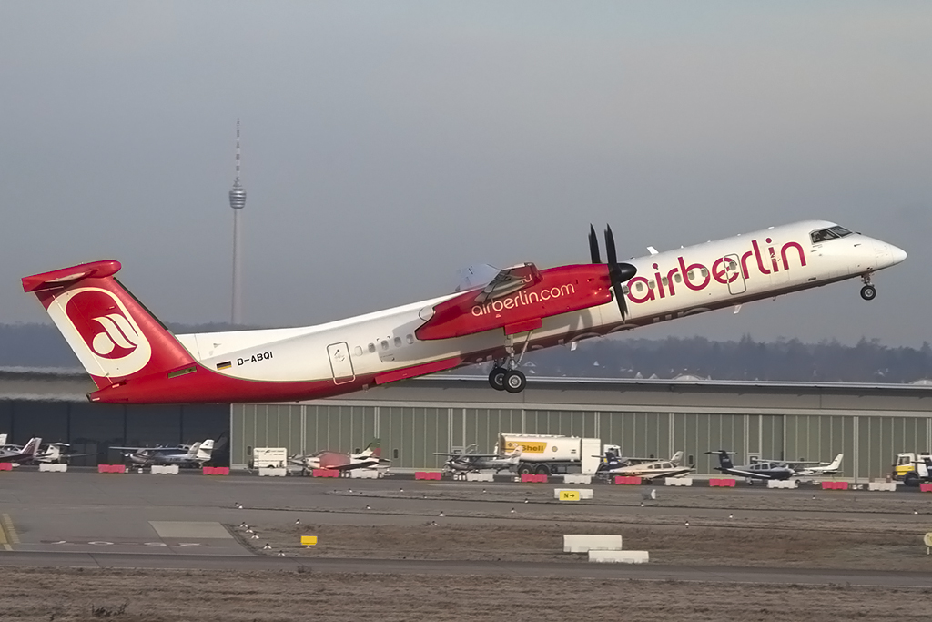 Air Berlin, D-ABQI, Bombardier, DHC-8-402Q, 18.01.2014, STR, Stuttgart, Germany 




