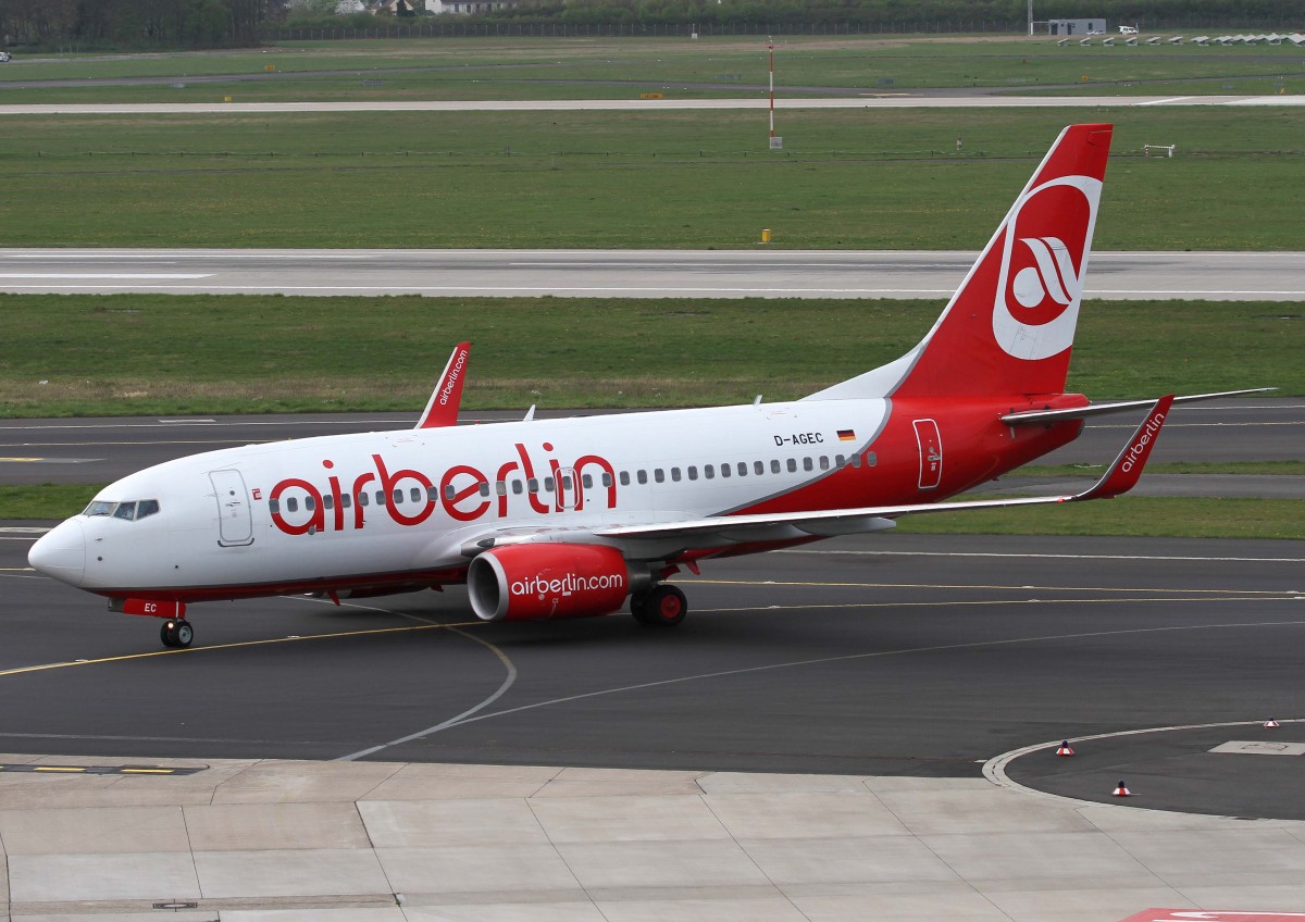 Air Berlin (Germania), D-AGEC, Boeing, 737-700 wl, 02.04.2014, DUS-EDDL, Dsseldorf, Germany 