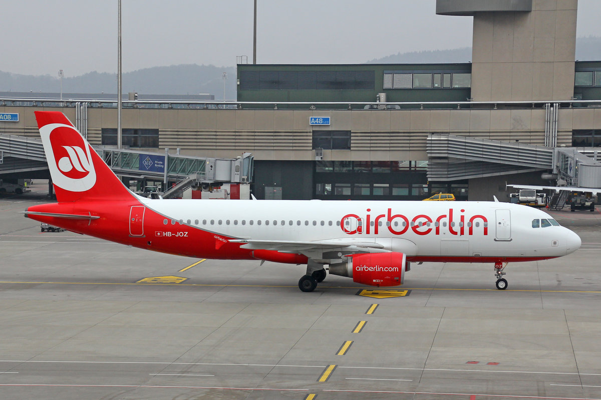 Air Berlin (Operated by Belair Airlines), HB-JOZ, Airbus A320-214, 11.Februar 2017, ZRH Zürich, Switzerland.