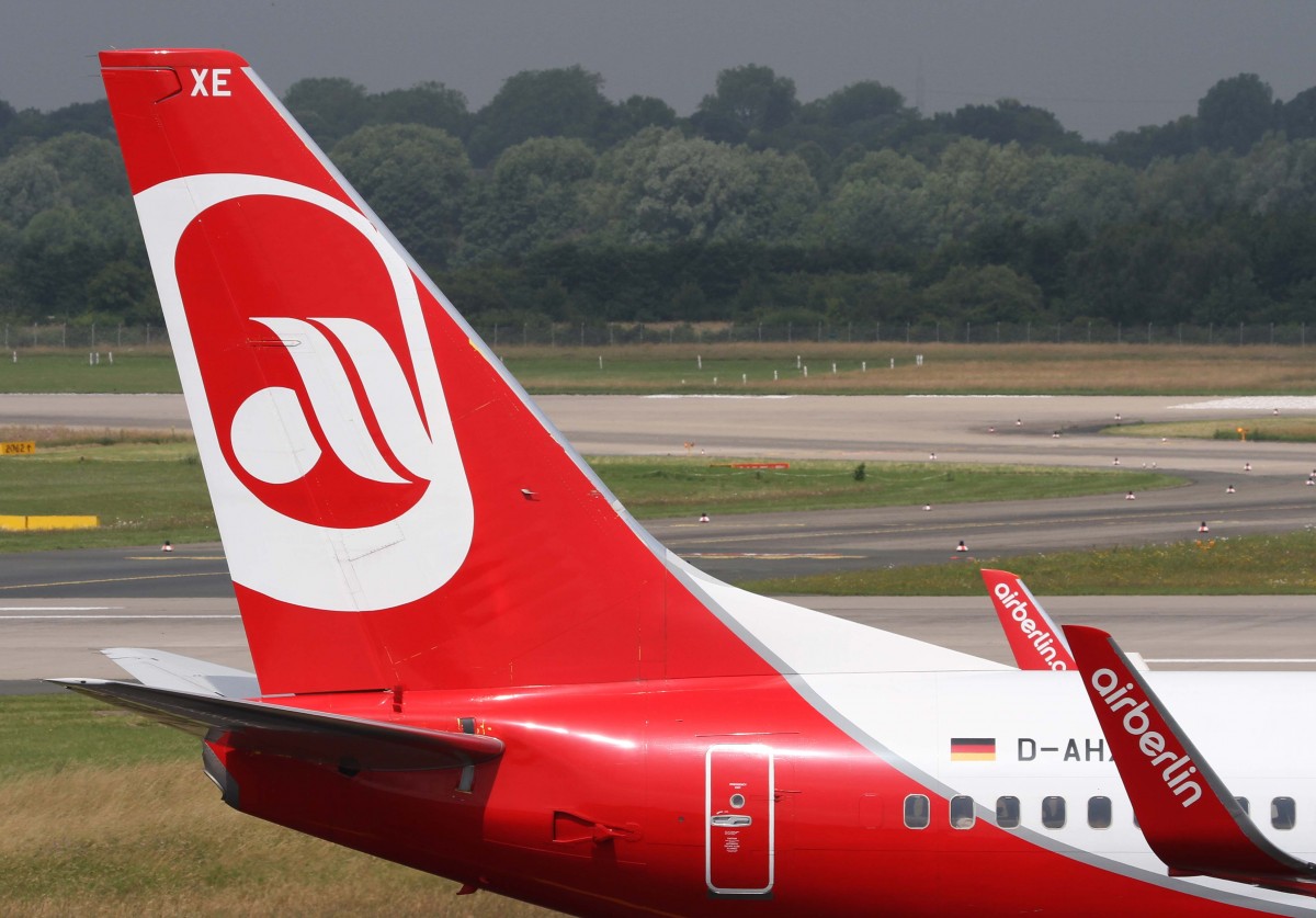 Air Berlin (TUIfly), D-AHXE, Boeing, 737-700 wl (Seitenleitwerk/Tail), 01.07.2013, DUS-EDDL, Dsseldorf, Germany 