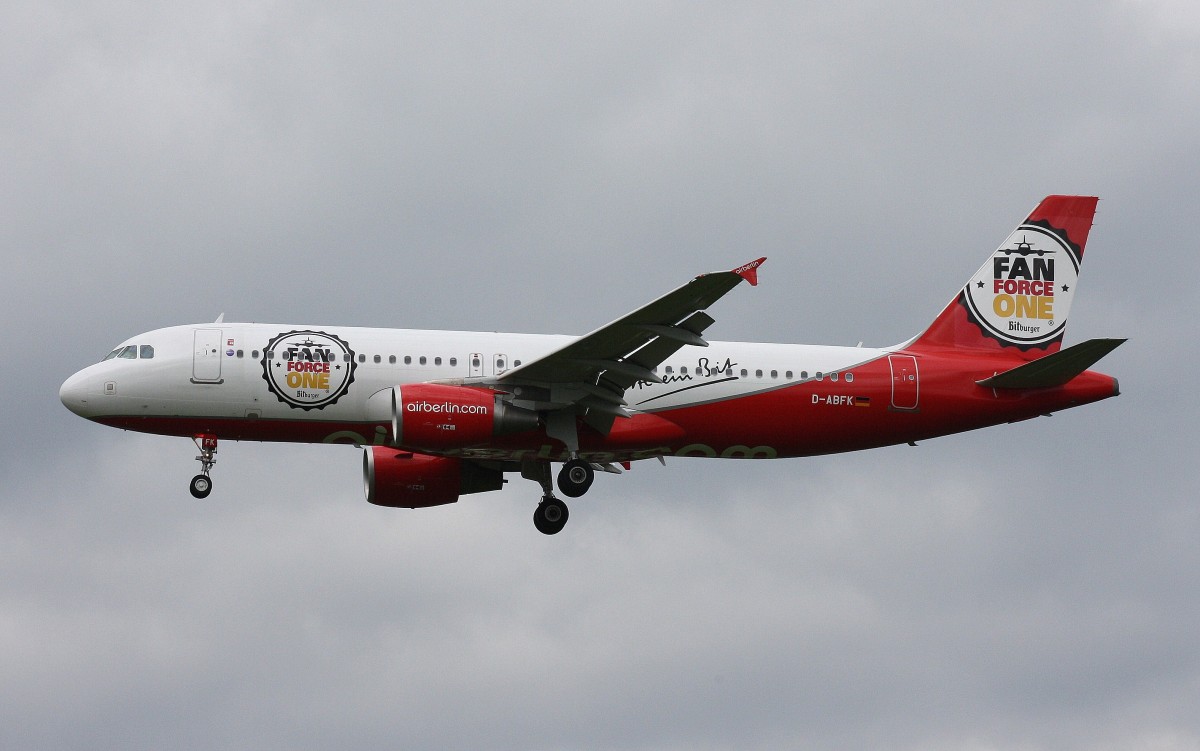 Air Berlin,D-ABFK,(c/n4433),Airbus A320-214,04.05.2014,HAM-EDDH,Hamburg,Germany(cs FAN FORCE ONE)