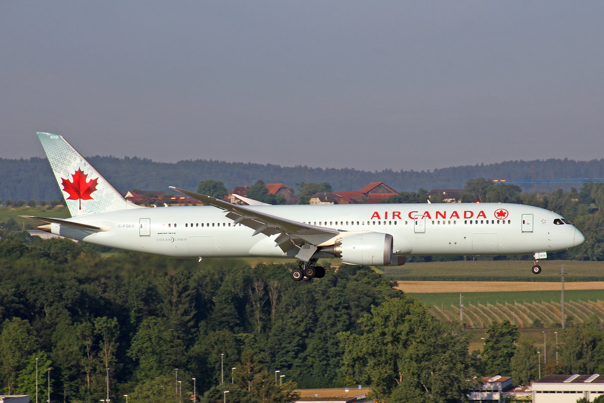 Air Canada, C-FGEO, Boeing 787-9, 29.Juli 2017, ZRH Zürich, Switzerland.