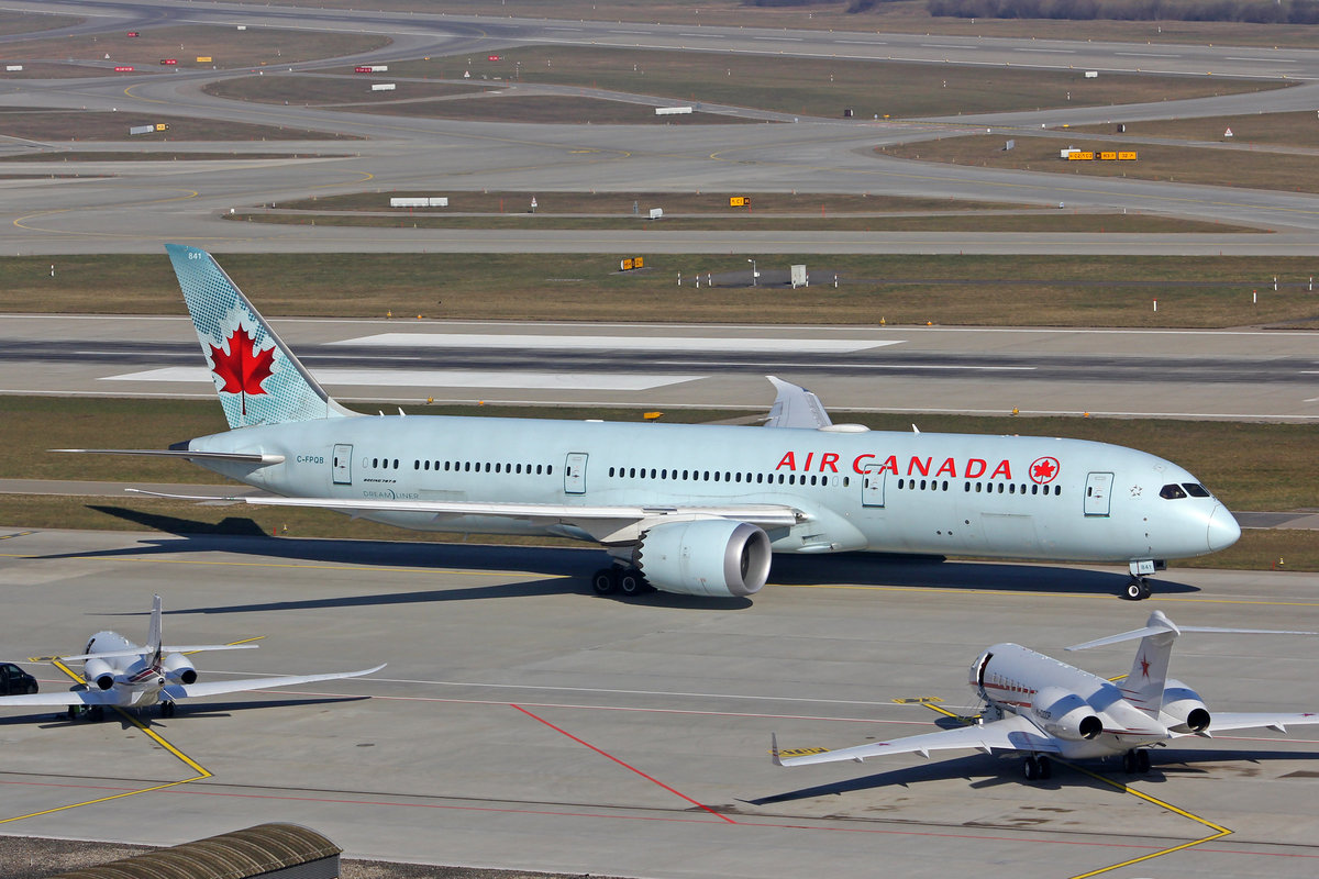 Air Canada, C-FPQB, Boeing 787-9, msn: 35270/425, 02.März 2021, ZRH Zürich, Switzerland.