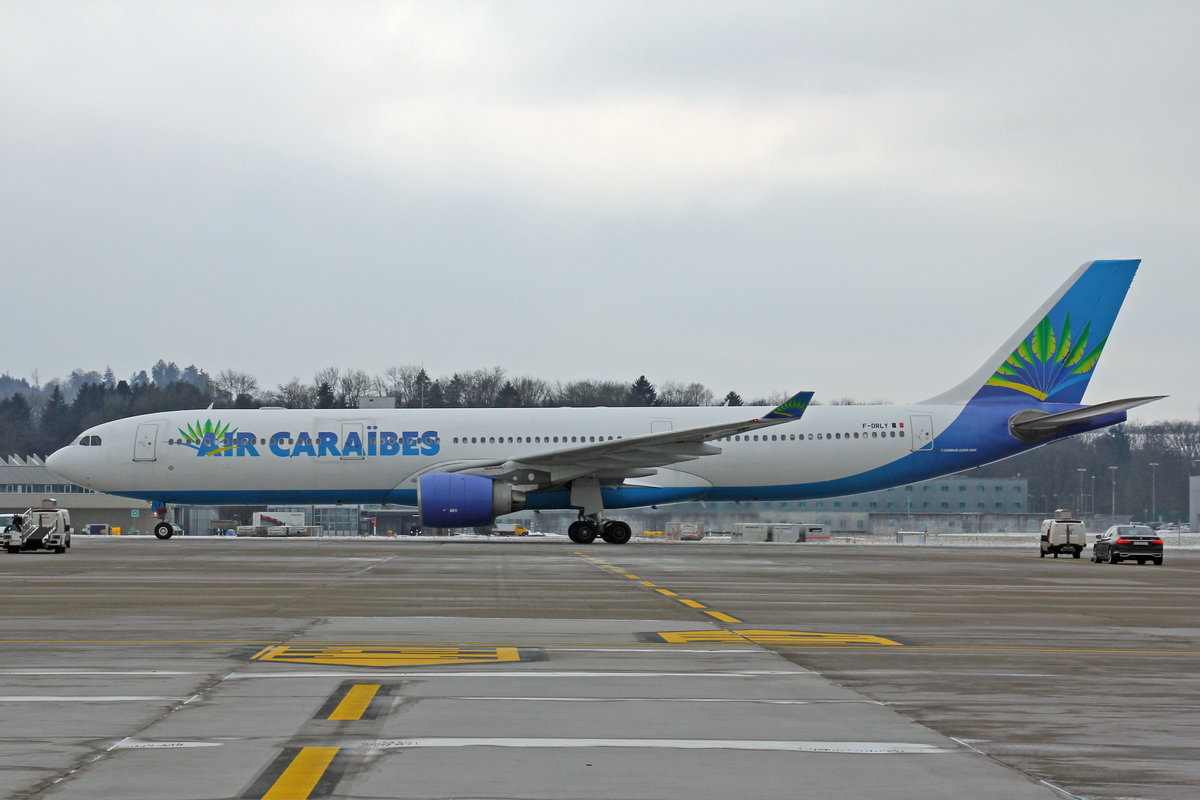 Air Caraïbes, F-ORLY, Airbus A330-323E, 18.Januar 2017, ZRH Zürich, Switzerland.