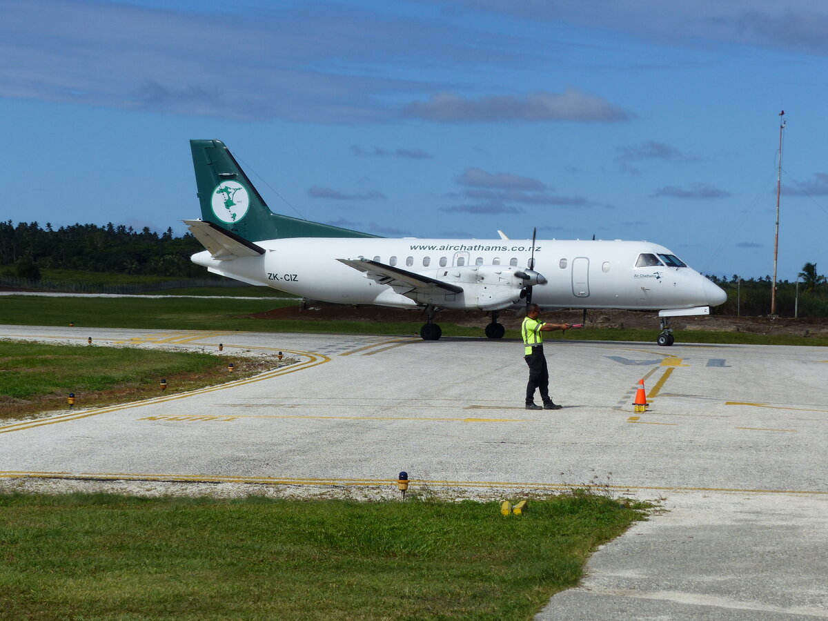 Air Chathams, Saab 340 B, ZK-CIZ, Vava`u-Tonga Int. Airport (VAV/NFTV), 1.9.2025