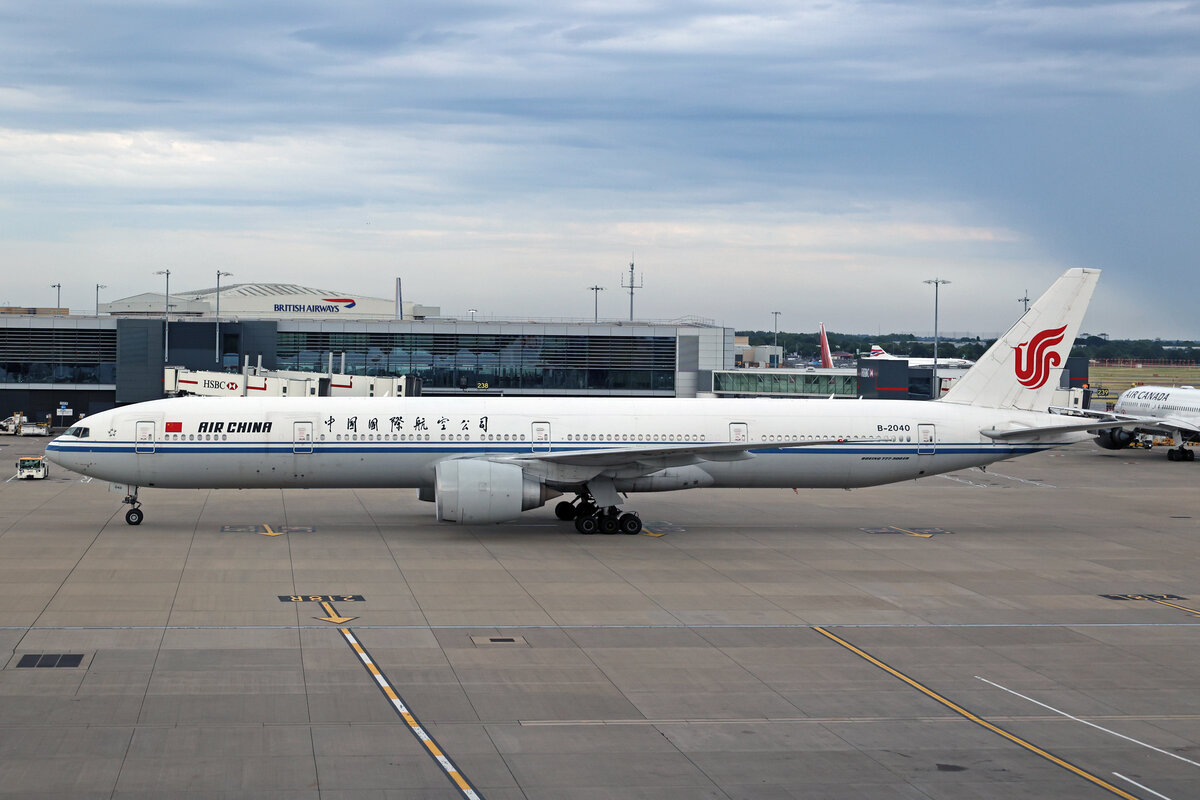 Air China, B-2040, Boeing B777-39LER, msn: 38680/1123, 08.Juli 2023, LHR London Heathrow, United Kingdom.