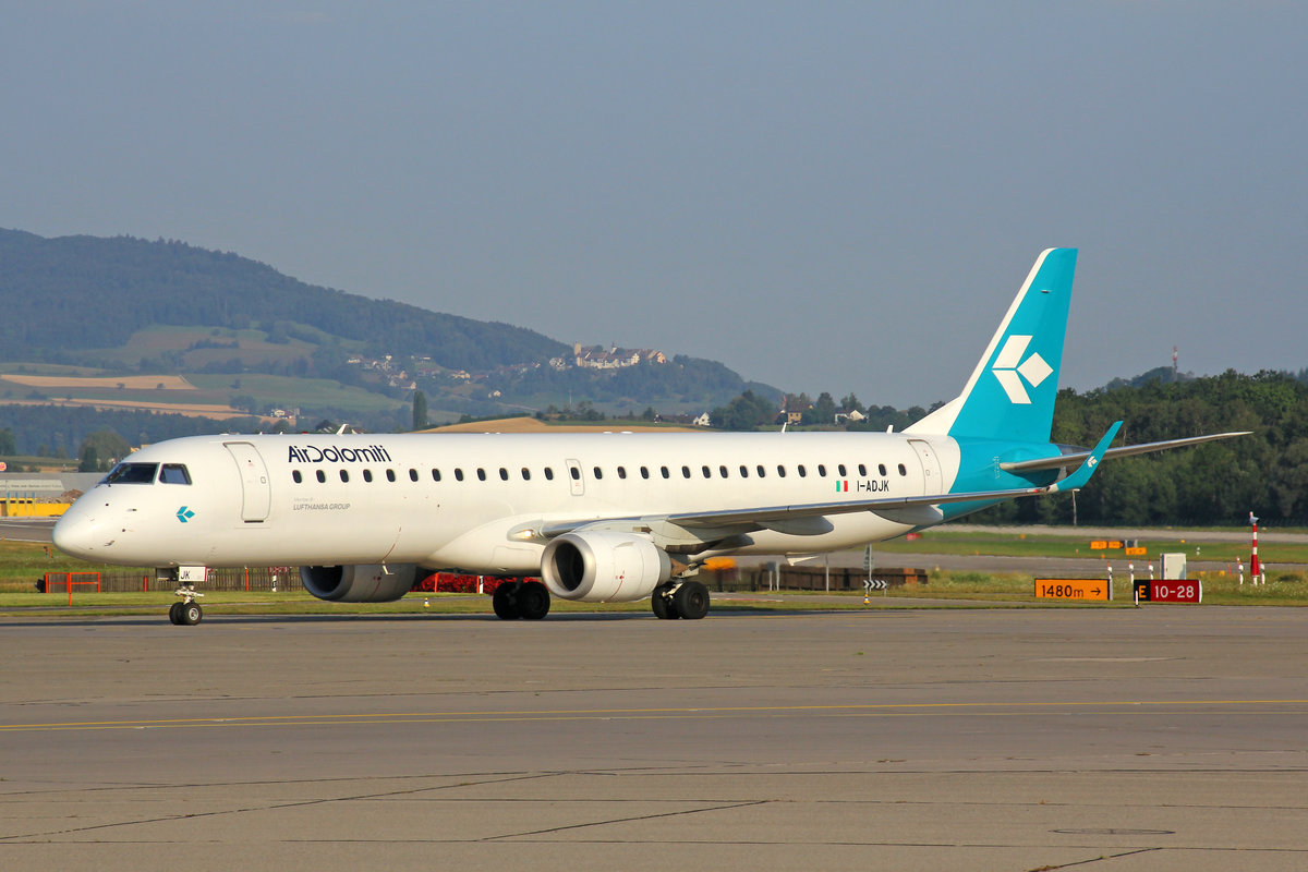 Air Dolomiti, I-ADJK, Embraer ERJ-195LR,  Aida , 01.August 2020, ZRH Zürich, Switzerland.