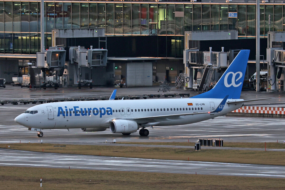 Air Europa, EC-LPR, Boeing B737-85P, msn: 36588/3989, 25.Januar 2024, ZRH Zürich, Switzerland.