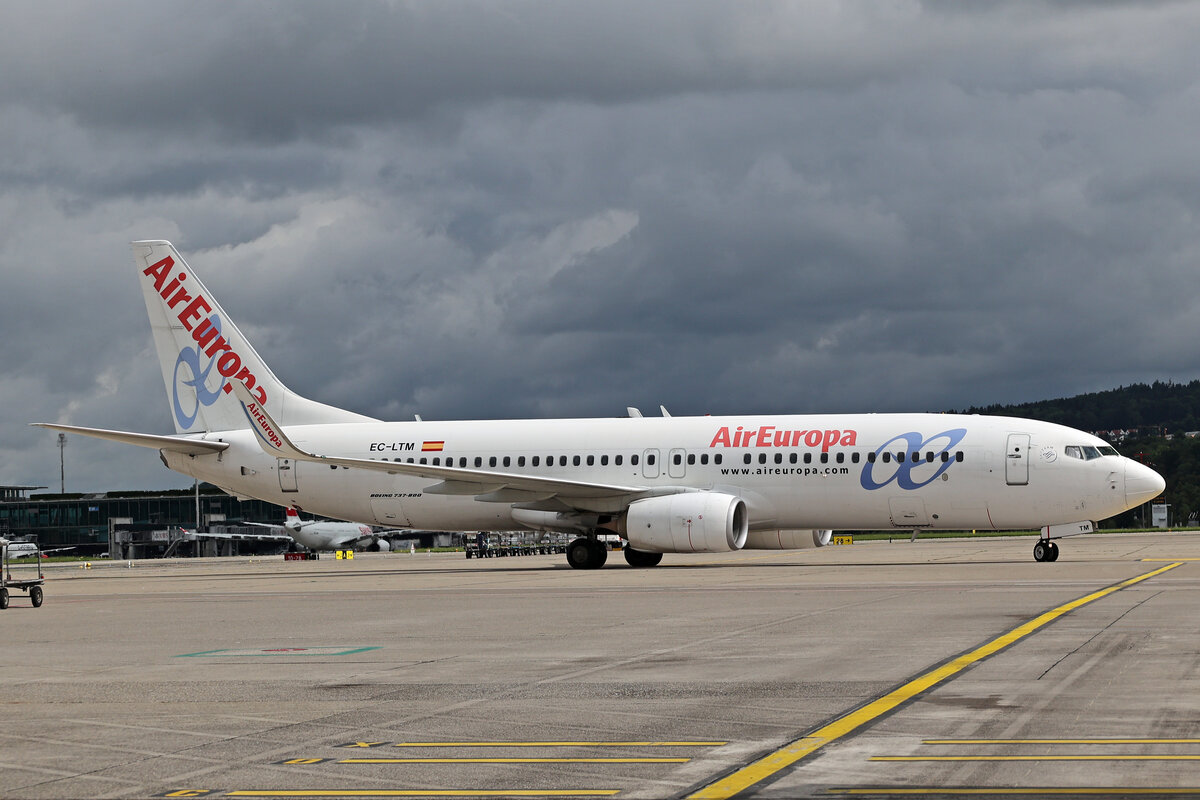 Air Europa, EC-LTM, Boeing B737-85P, msn: 36591/4305, 22.Juni 2024, ZRH Zürich, Switzerland.