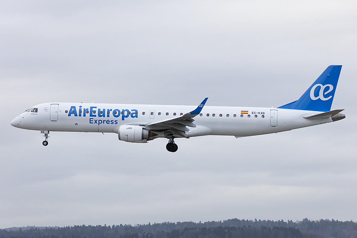 Air Europa Express, EC-KXD, Embraer, ERJ-195LR, 23.01.2018, ZRH, Zürich, Switzerland 



