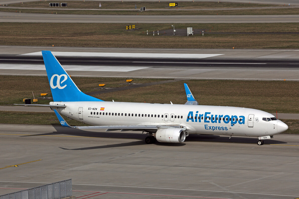 Air Europa Expresss, EC-NZN, Boeing B737-8KN, msn: 40259/4467, 07.März 2026, ZRH Zürich, Switzerland.