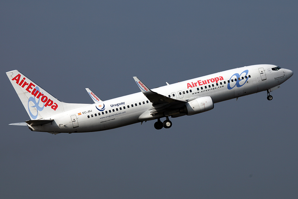 Air Europe Boeing 737 800 (Reg.: EC-JBJ) in Amsterdam am 12.03.2016