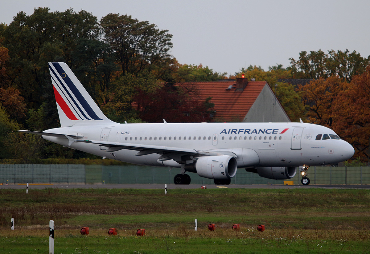 Air France, Airbus A 319-111, F-GRHL, TXL, 29.10.2016