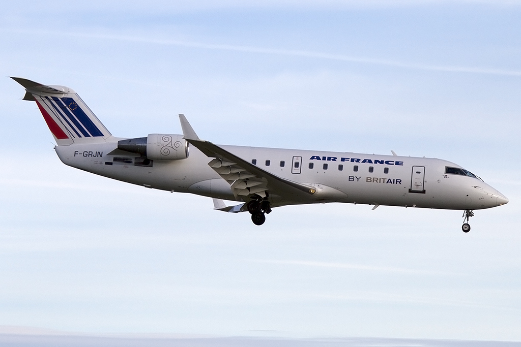 Air France - Brit Air, F-GRJN, Bombardier, CRJ-100ER, 06.01.2014, LYS, Lyon, France 




