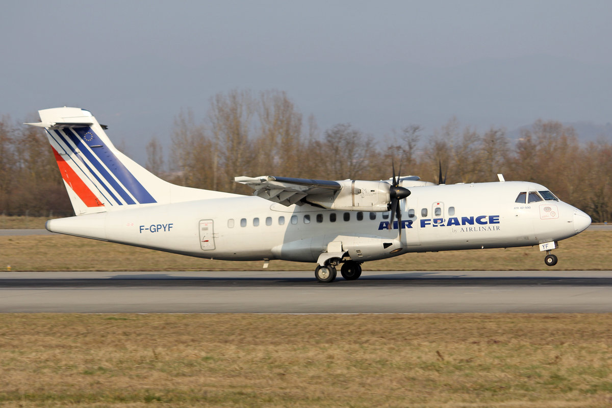 Air France by Airlinair, F-GPYF, ATR 42-500, msn: 495, 08.März 2011, BSL Basel, Switzerland.