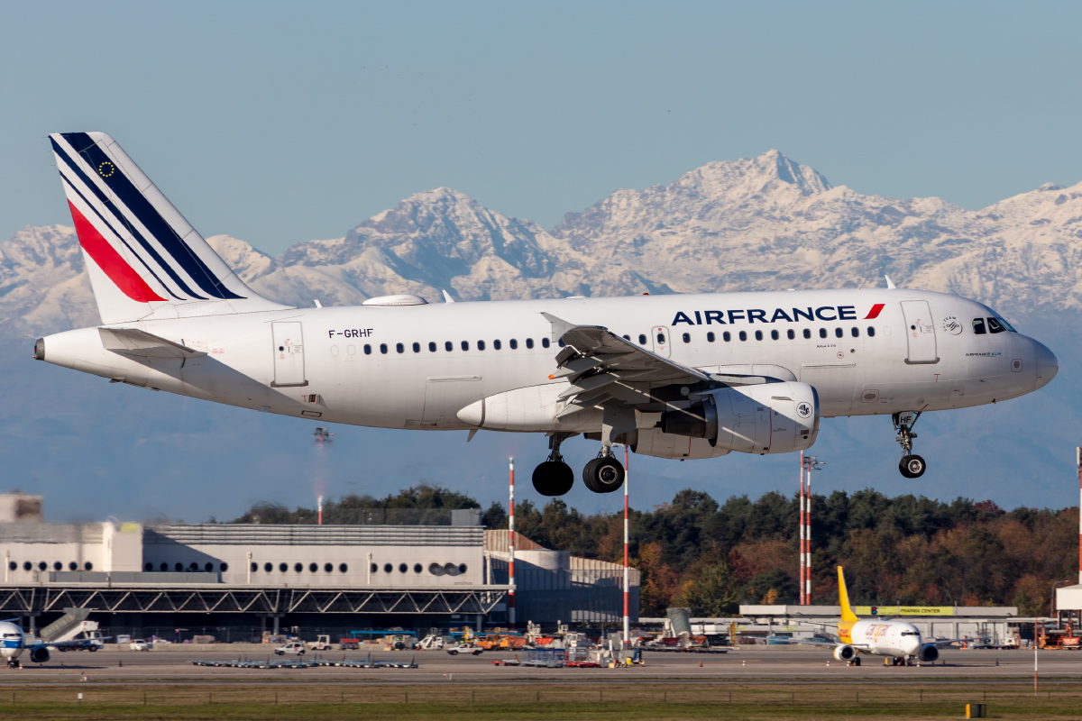 Air France, F-GRHF, Airbus, A319-111, 06.11.2021, MXP, Mailand, Italy