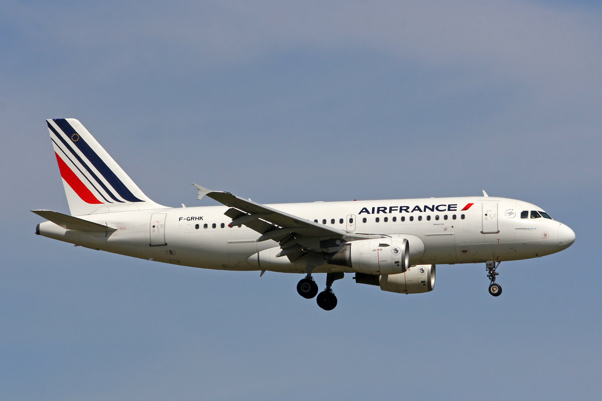 Air France, F-GRHK, Airbus A319-111, msn: 1190, 14.April 2018, ZRH Zürich, Switzerland.