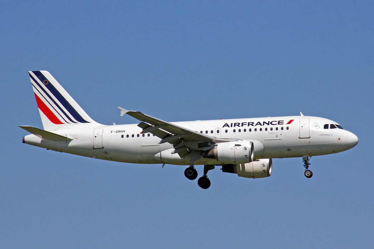 Air France, F-GRHV, Airbus A319-111, msn: 1505, 7.August 2017, ZRH Zürich, Switzerland.