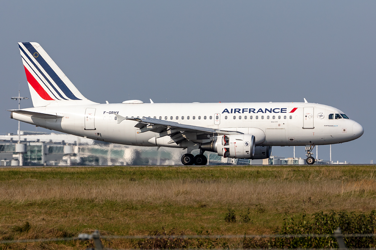 Air France, F-GRHV, Airbus, A319-111, 10.10.2021, CDG, Paris, France