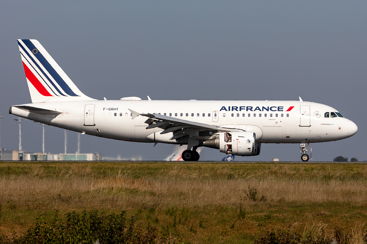 Air France, F-GRHY, Airbus, A319-111, 10.10.2021, CDG, Paris, France