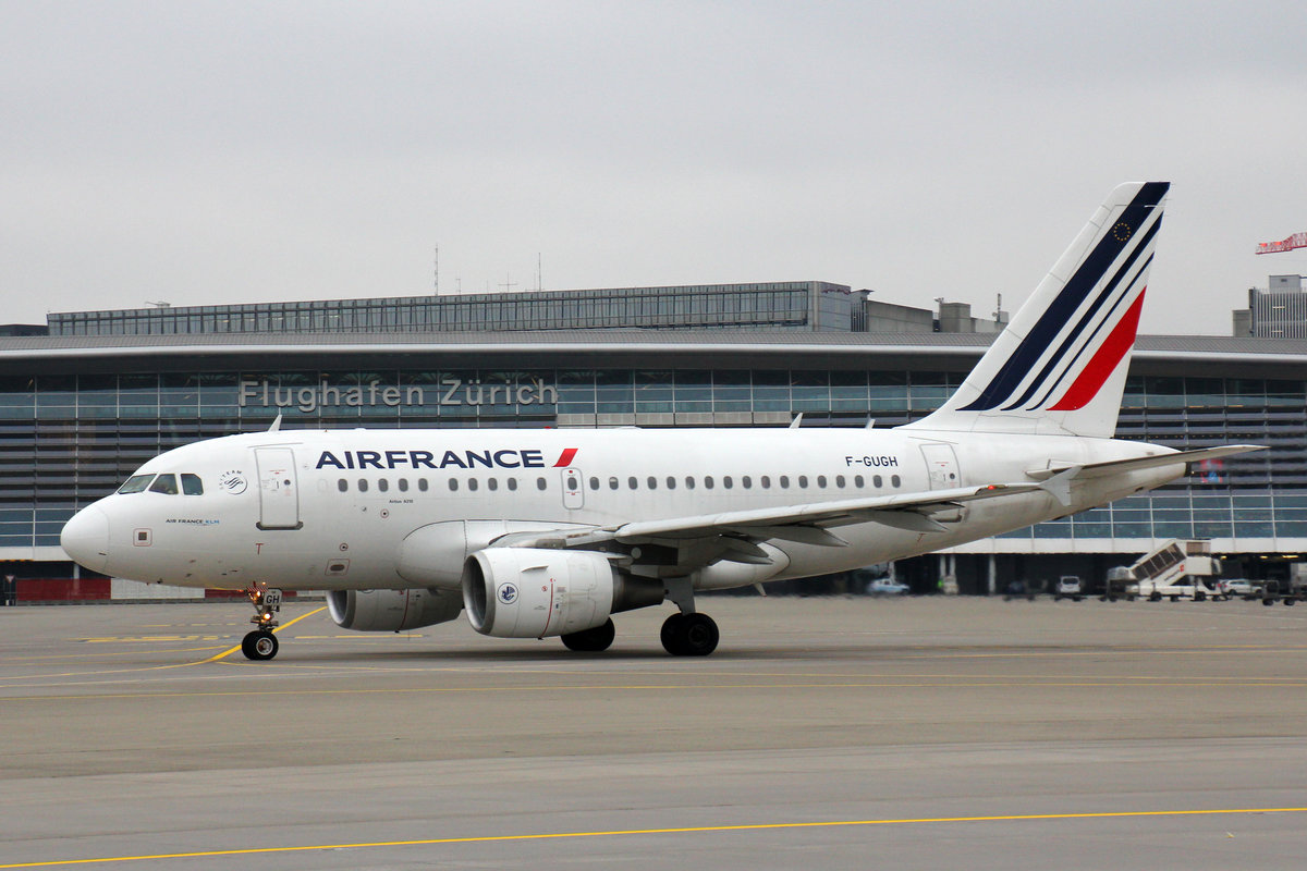 Air France, F-GUGH, Airbus A318-111, msn: 2344, 3.Dezember 2016, ZRH Zürich, Switzerland.