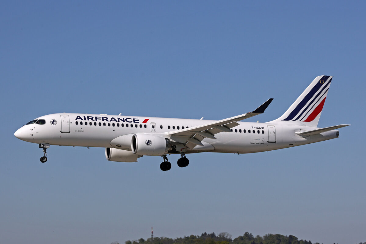 Air France, F-HOZB, Airbus A220-371, msn: 55415,  La Ciotat , 23.April 2026, ZRH Z�rich, Switzerland.