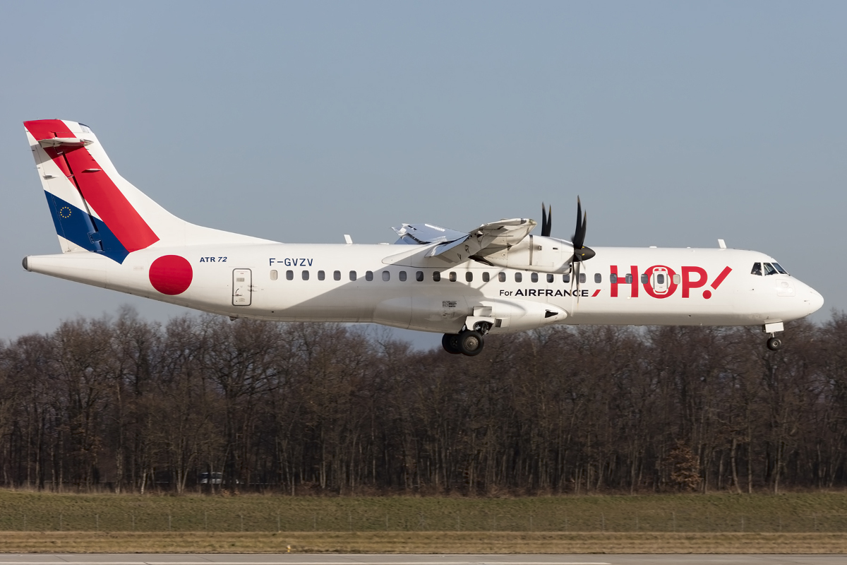 Air France - HOP!, F-GVZV, Aerospatiale, ATR-72-212A, 20.12.2015, BSL, Basel, Switzerland 

