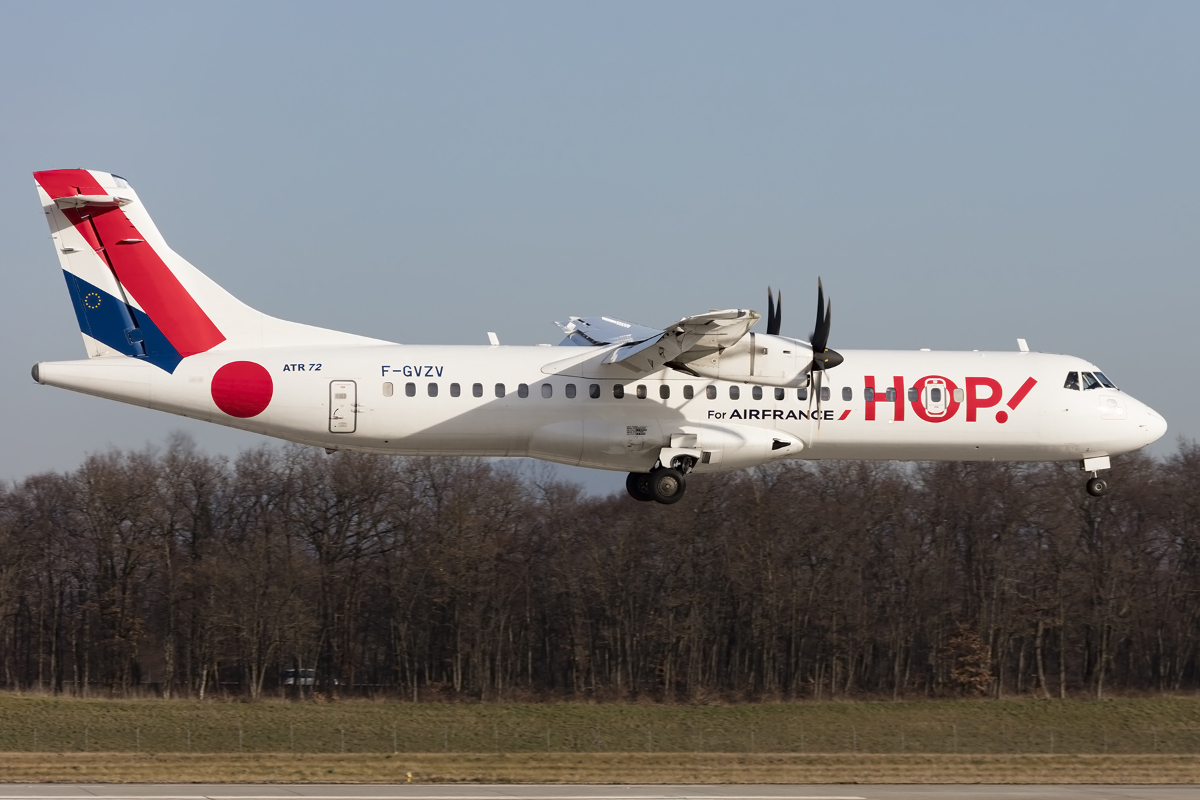 Air France - HOP!, F-GVZV, Aerospatiale, ATR-72-212A, 20.12.2015, BSL, Basel, Switzerland 

