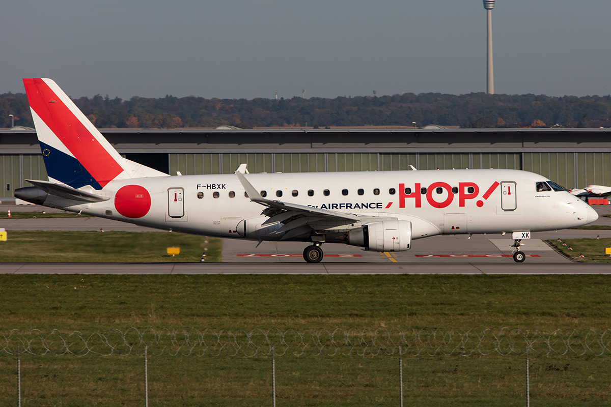 Air France - HOP!, F-HBXK, Embraer, ERJ-170, 15.10.2019, STR, Stuttgart, Germany

