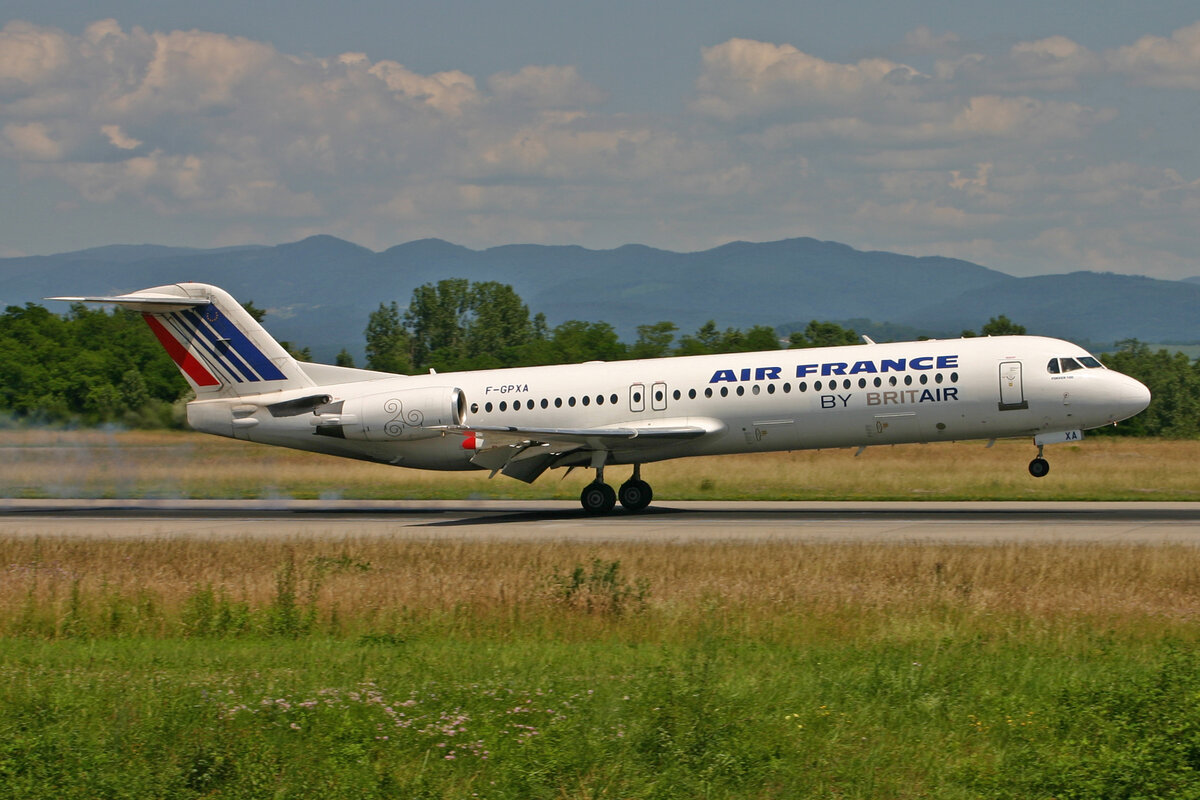Air France (Operated by Brit Air), F-GPXA, Fokker 100, msn: 11487, 21.Juni 2008, BSL Basel - Mühlhausen, Switzerland.