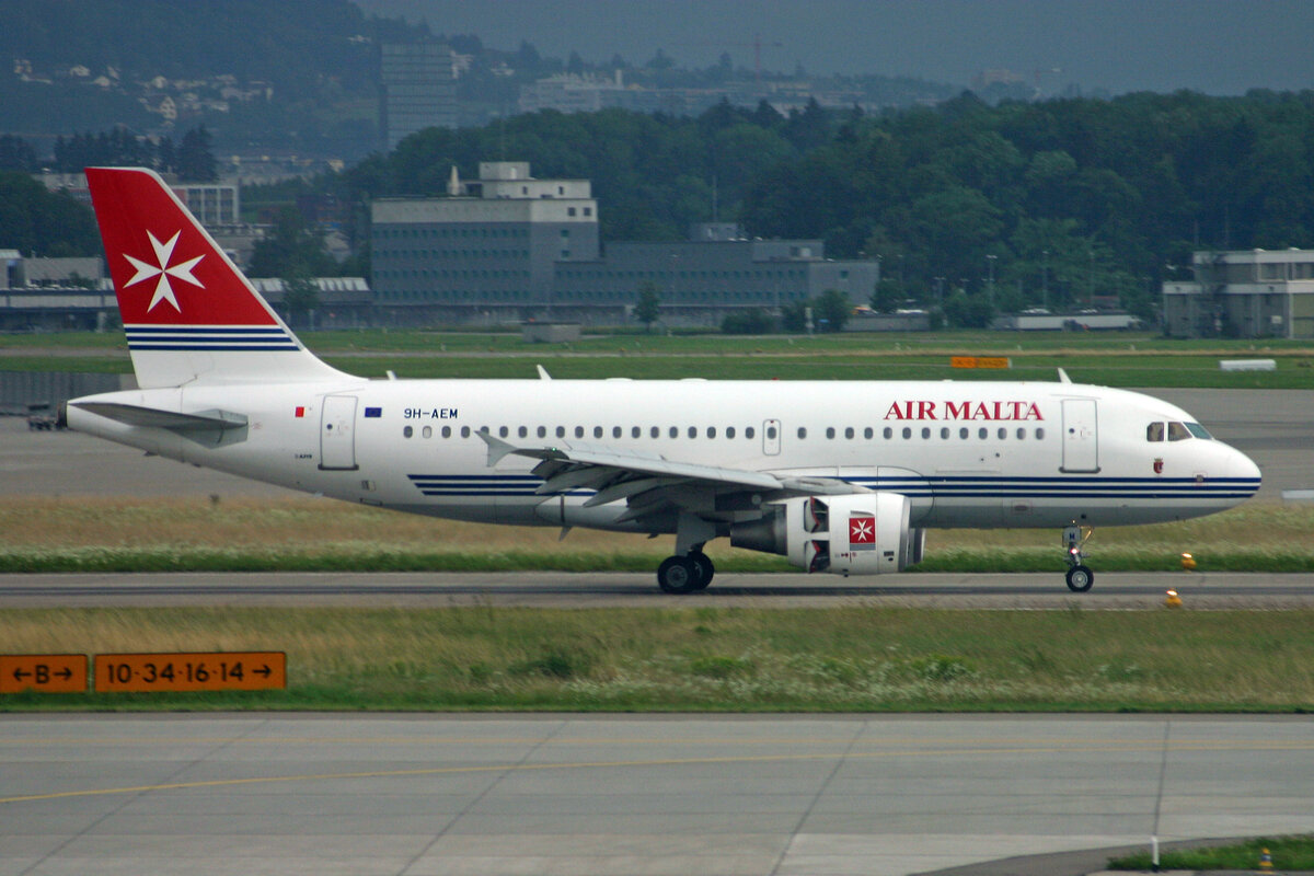 Air Malta, 9H-AEM Airbus A319-111, msn: 2382,  Birgu , 20.Juli 2007, ZRH Zürich, Switzerland.