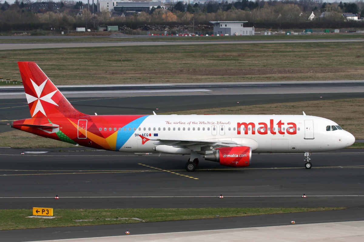 Air Malta, 9H-AEQ  Tarxien , Airbus, A 320-214 (neue Air Malta-Lkrg.), 03.04.2015, DUS-EDDL, Düsseldorf, Germany
