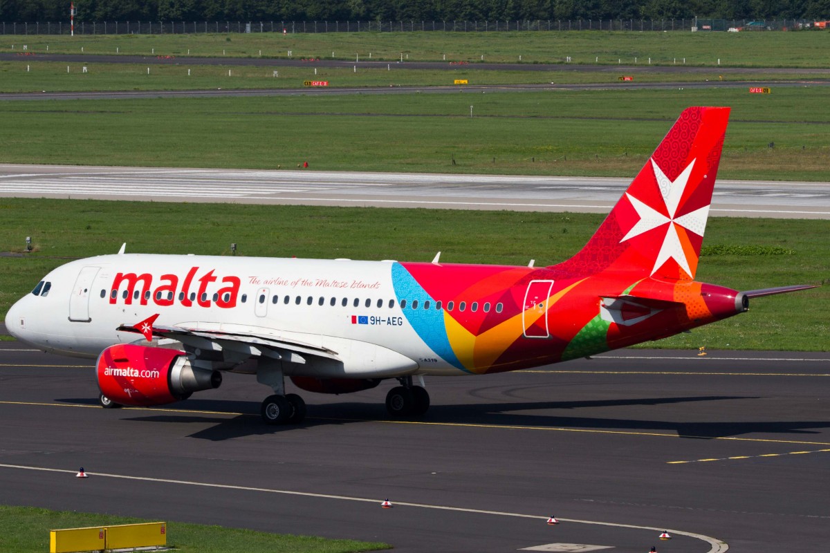 Air Malta (KM/AMC), 9H-AEG  Mdina , Airbus, A 319-112 (neue AM-Lkrg.), 22.08.2015, DUS-EDDL, Düsseldorf, Germany 	
	