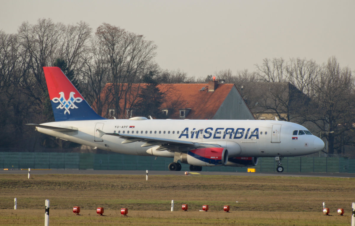 Air Serbia, Airbus A 319-132, YU-APF, TXL, 17.02.2019