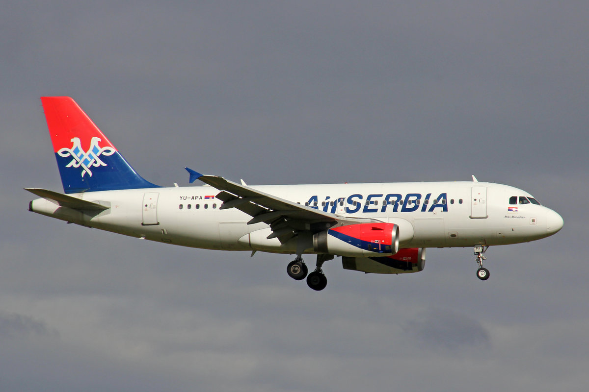 Air Serbia, YU-APA, Airbus A319-132, msn: 2277,  Miki Manojlovic , 11.Oktober 2020, ZRH Zürich, Switzerland.