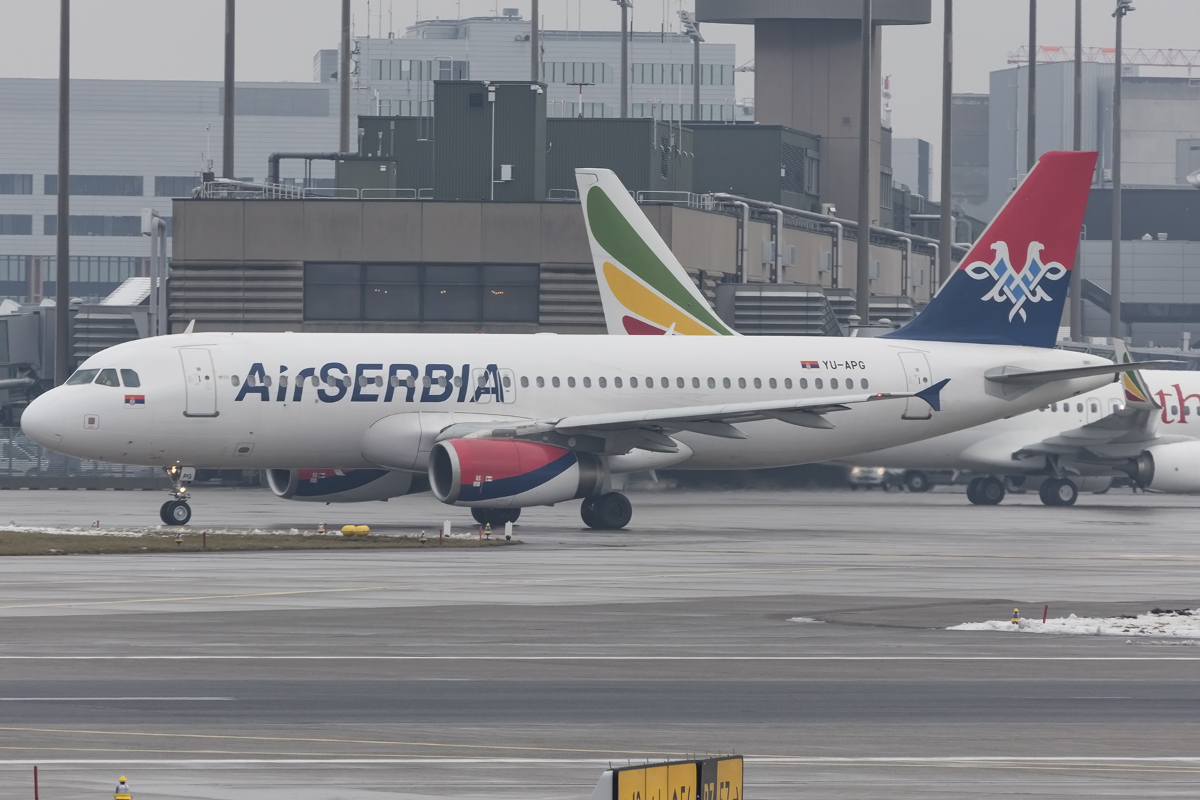 Air Serbia, YU-APG, Airbus, A320-232, 23.01.2016, ZRH, Zürich, Switzerland 



