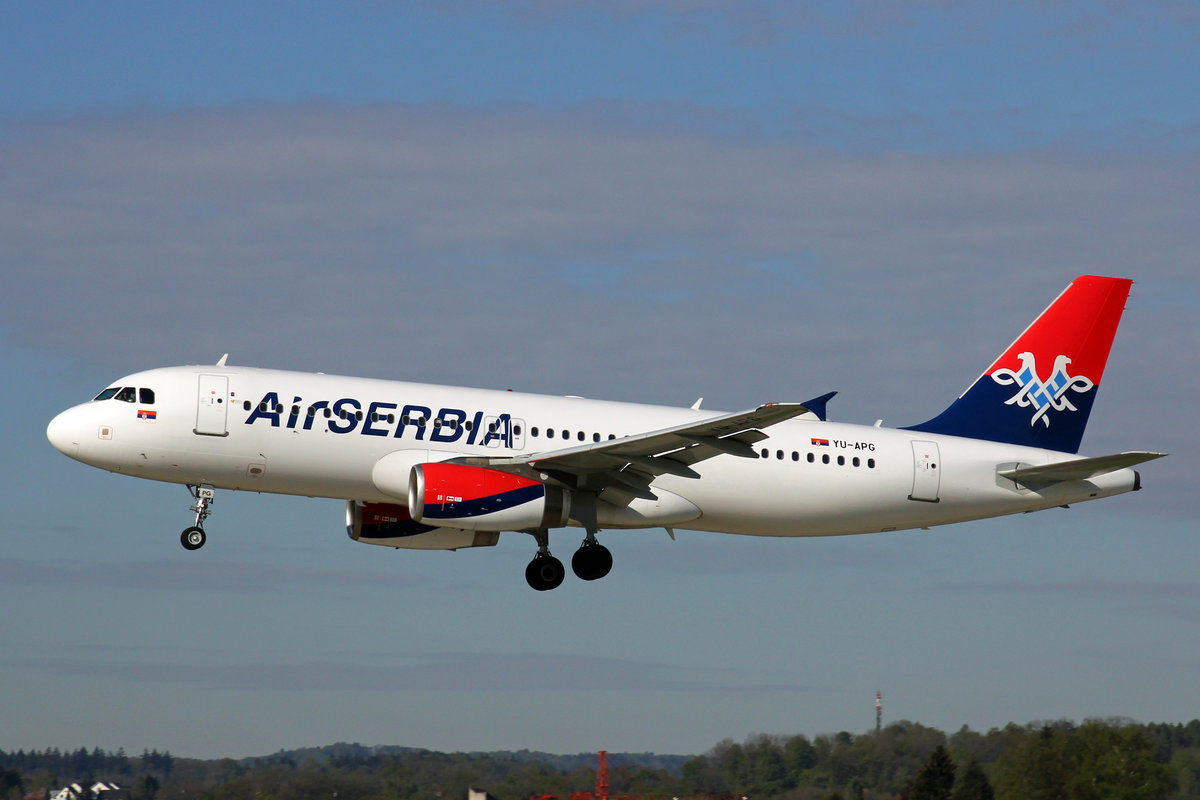 Air Serbia, YU-APG, Airbus A320-232, 28.April 2016, ZRH Zürich, Switzerland.