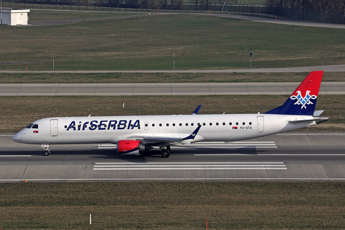 Air Serbia, YU-ATA, Embraer ERJ-195LR, msn: 19000688, 07.März 2026, ZRH Zürich, Switzerland.