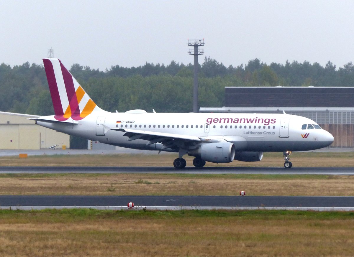Airbus A 319-112, D-AKNR, Germanwings, Berlin-Tegel (TXL), 1.10.2016