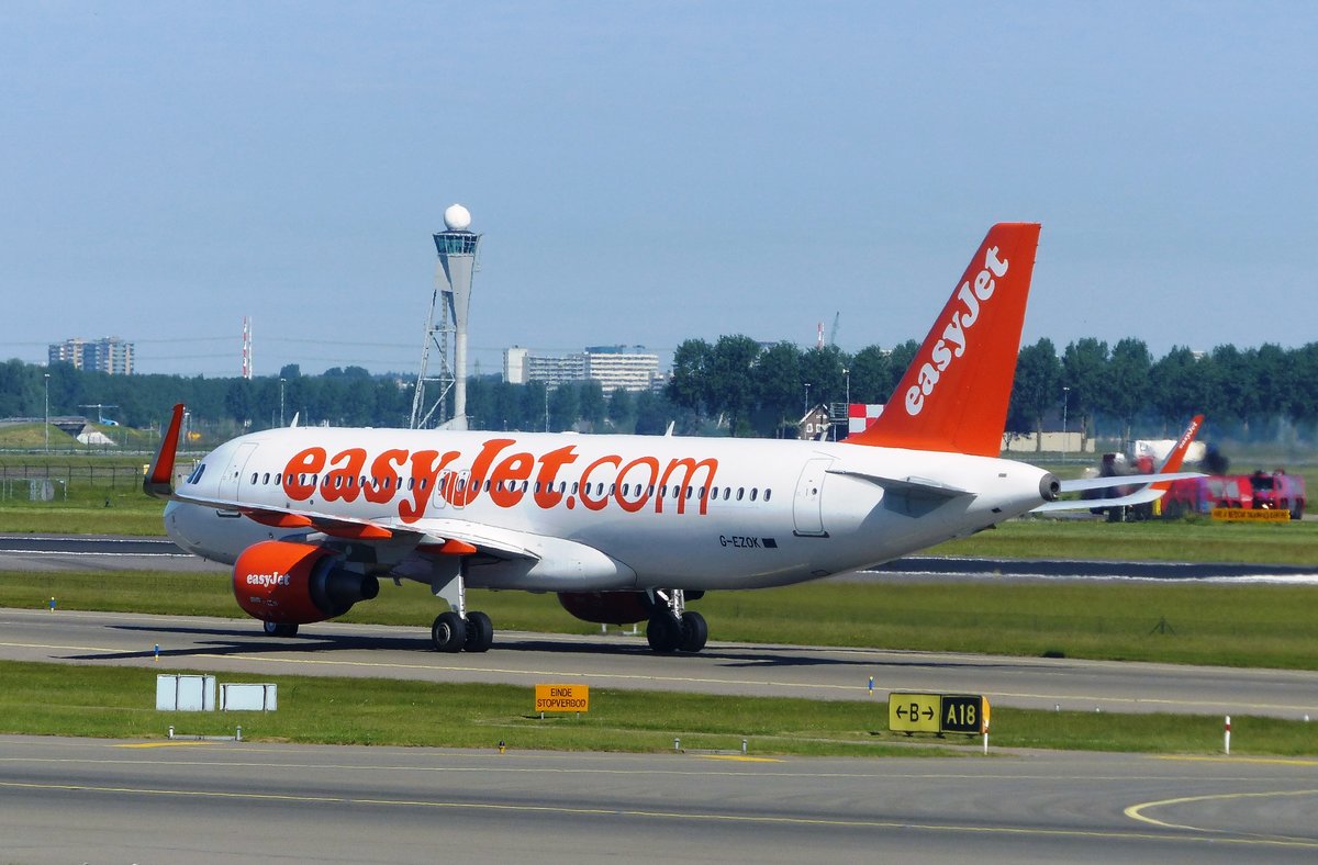 Airbus A 320, G-EZOK, easyJet, Amsterdam-Schiphol (AMS), 25.5.2017