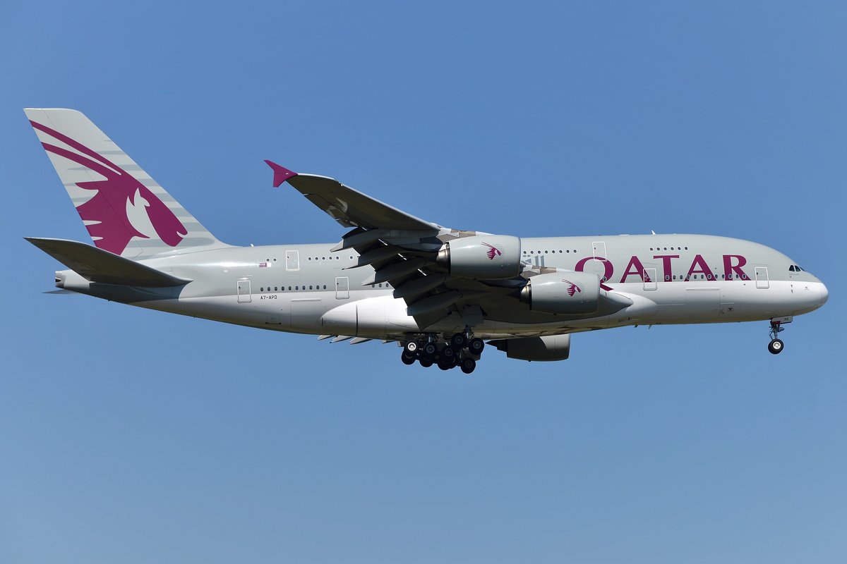 Airbus A380-861 - QR QTR Qatar Airways - 160 - A7-APD - 23.08.2019 - FRA