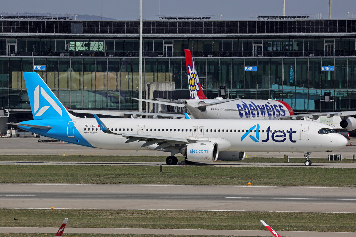 AJet, TC-LTS, Airbus A321-271NX, msn: 11110, 03.April 2026, ZRH Zürich, Switzerland.