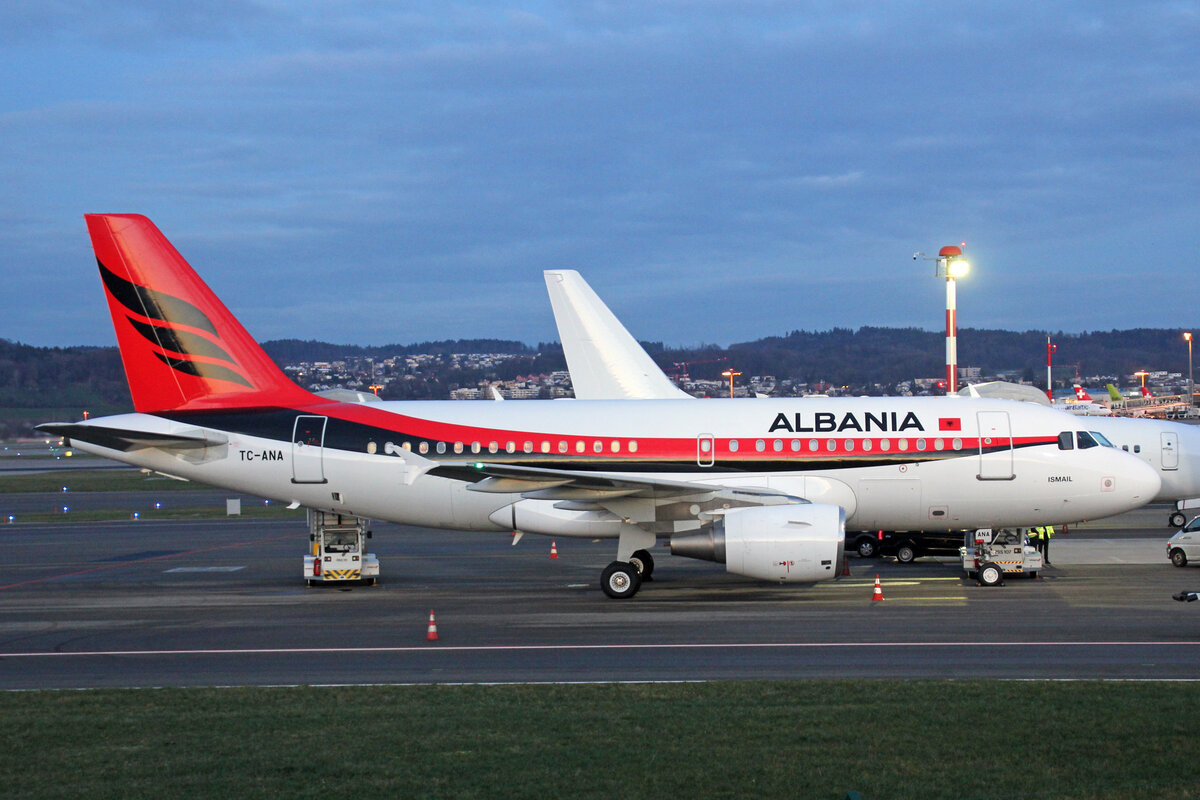 Albanian Government, TC-ANA, Airbus A319-115X(CJ), msn: 1002, 19.Januar 2023, ZRH Zürich, Switzerland.