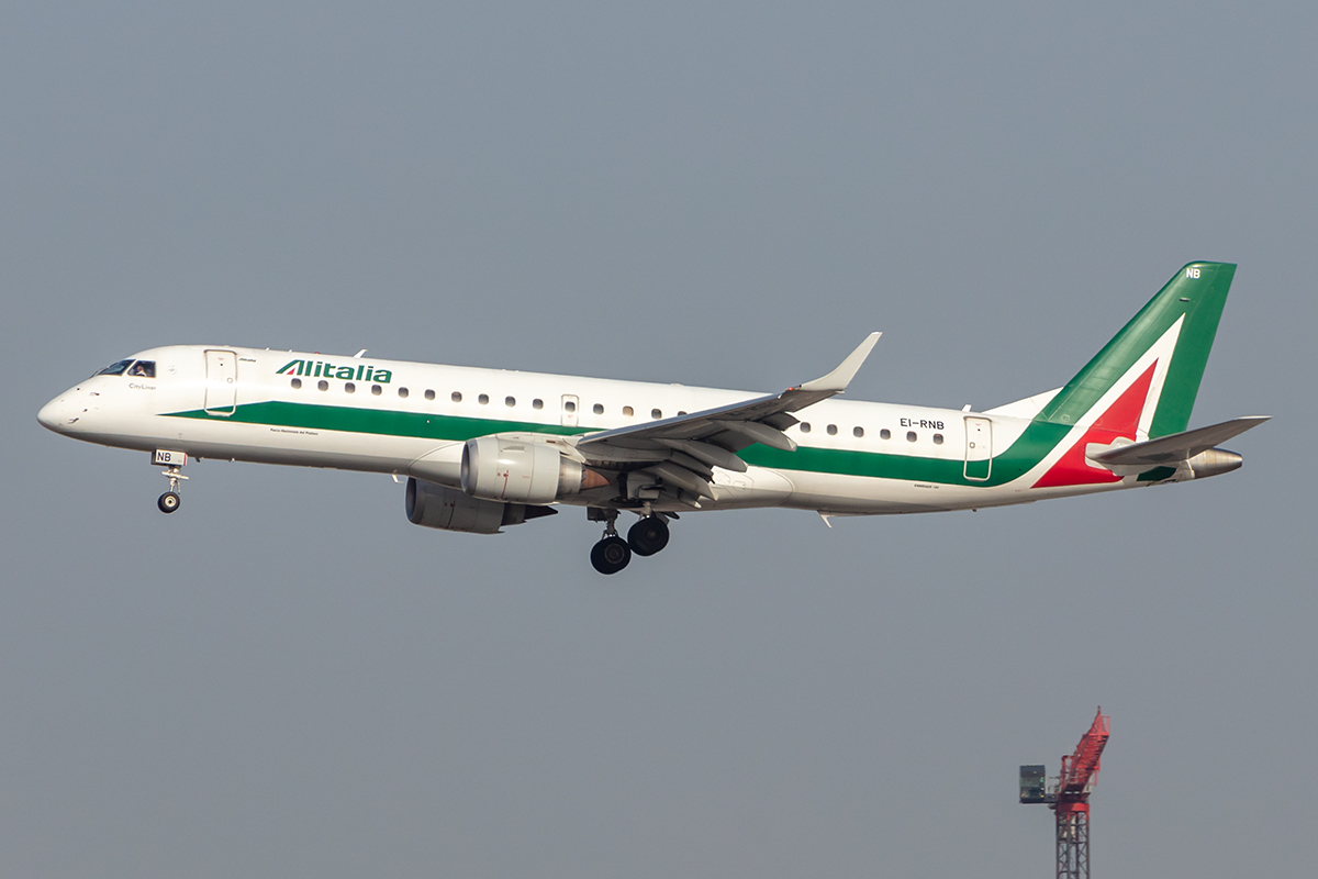 Alitalia, EI-RNB, Embraer, 190, 24.02.2021, FRA, Frankfurt, Germany