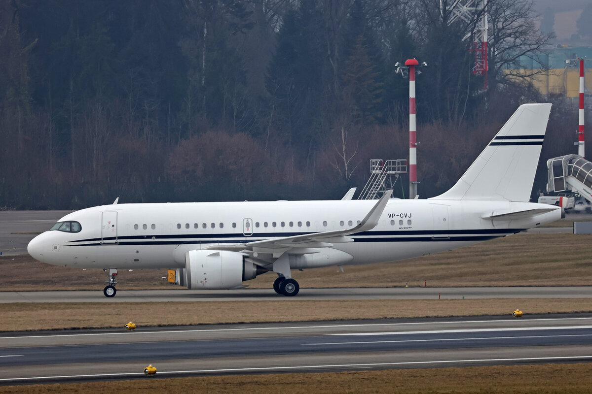 AMAC Aerospace, VP-CVJ, Airbus A319-153NCJ, msn: 11865, 19.Januar 2026, ZRH Zürich, Switzerland.