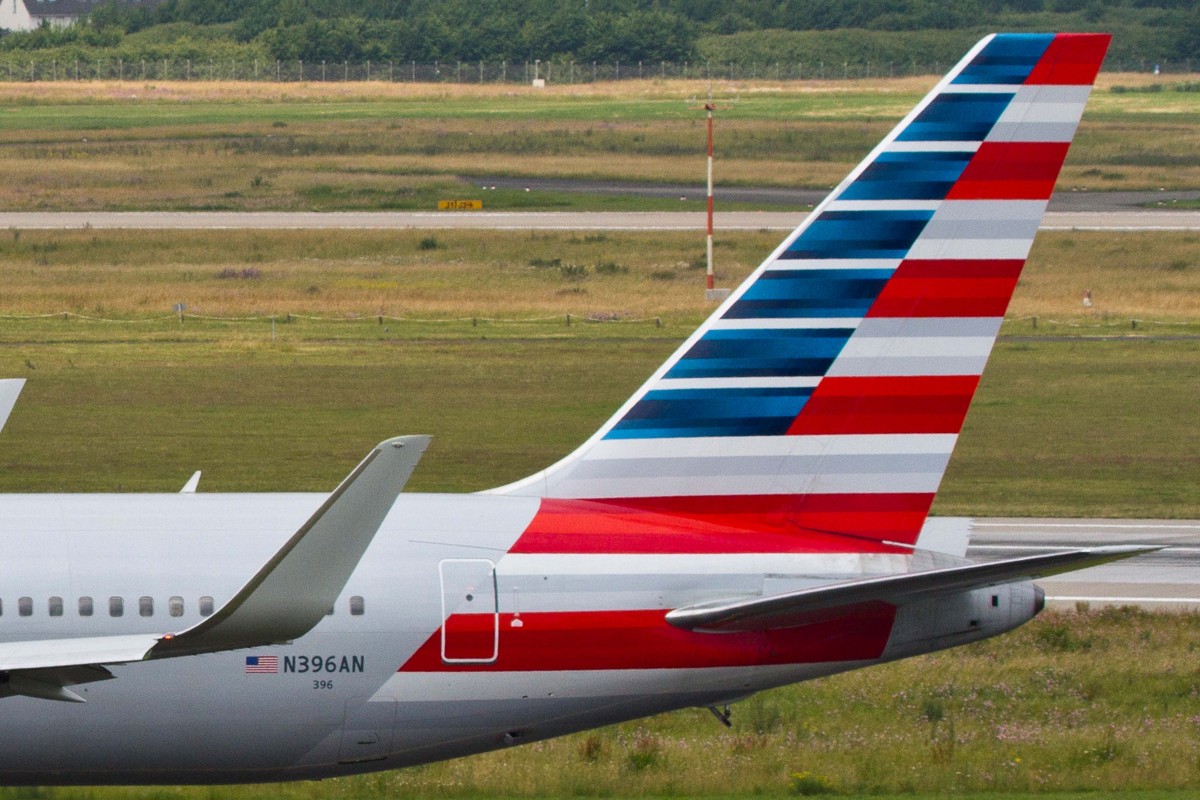 American Airlines (AA-AAL), N396AN, Boeing, 767-323 ER wl (Seitenleitwerk/Tail), 27.06.2015, DUS-EDDL, Düsseldorf, Germany